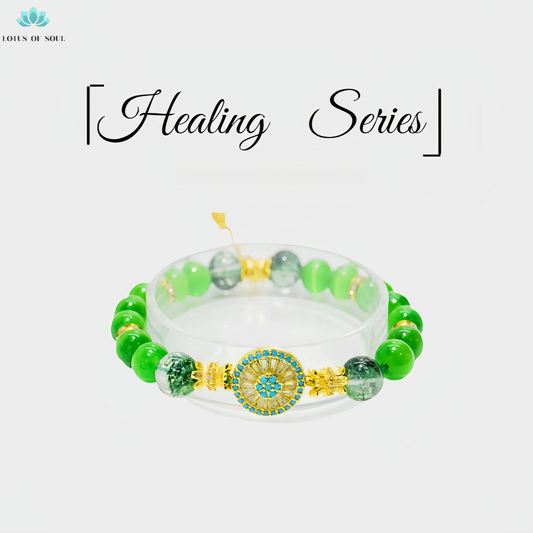 Handmade Green Cat's Eye Bracelet - Attract Opportunities