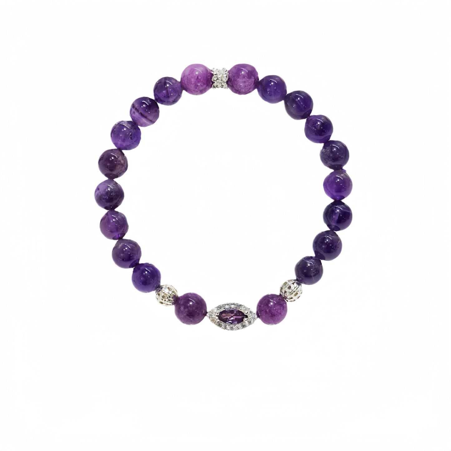 Handmade Amethyst Evil Eye Bracelet-Balanced Energy