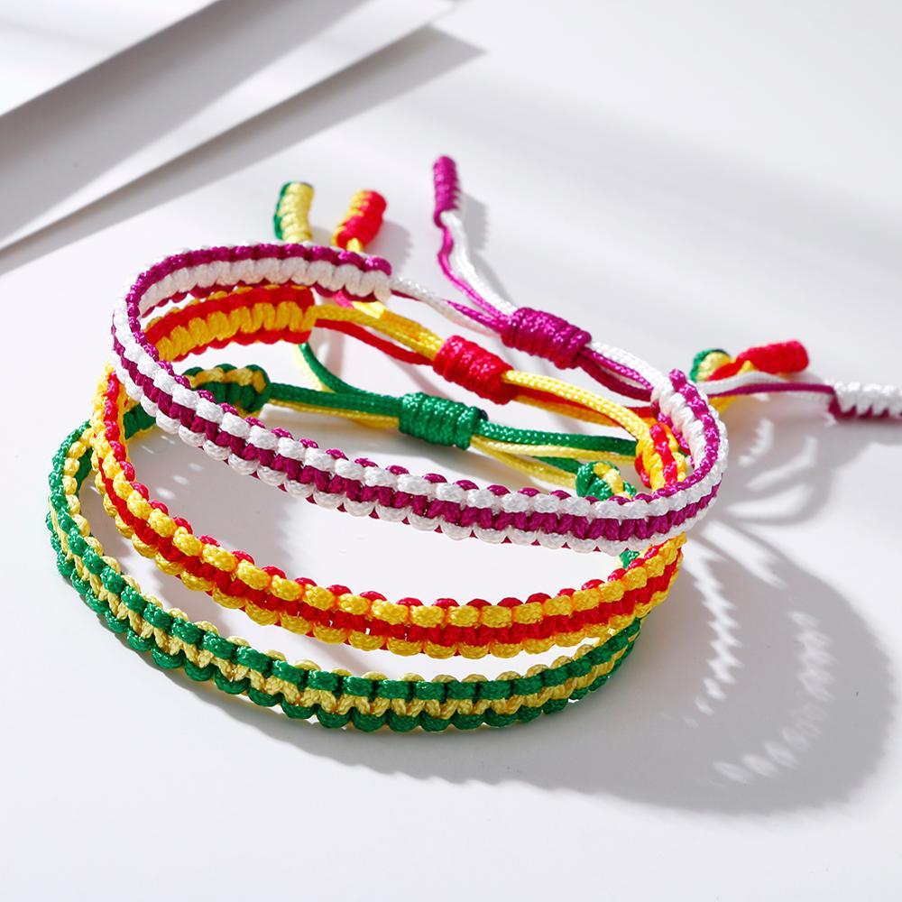 Tibetan Braided Lucky Knot Rope Bracelet
