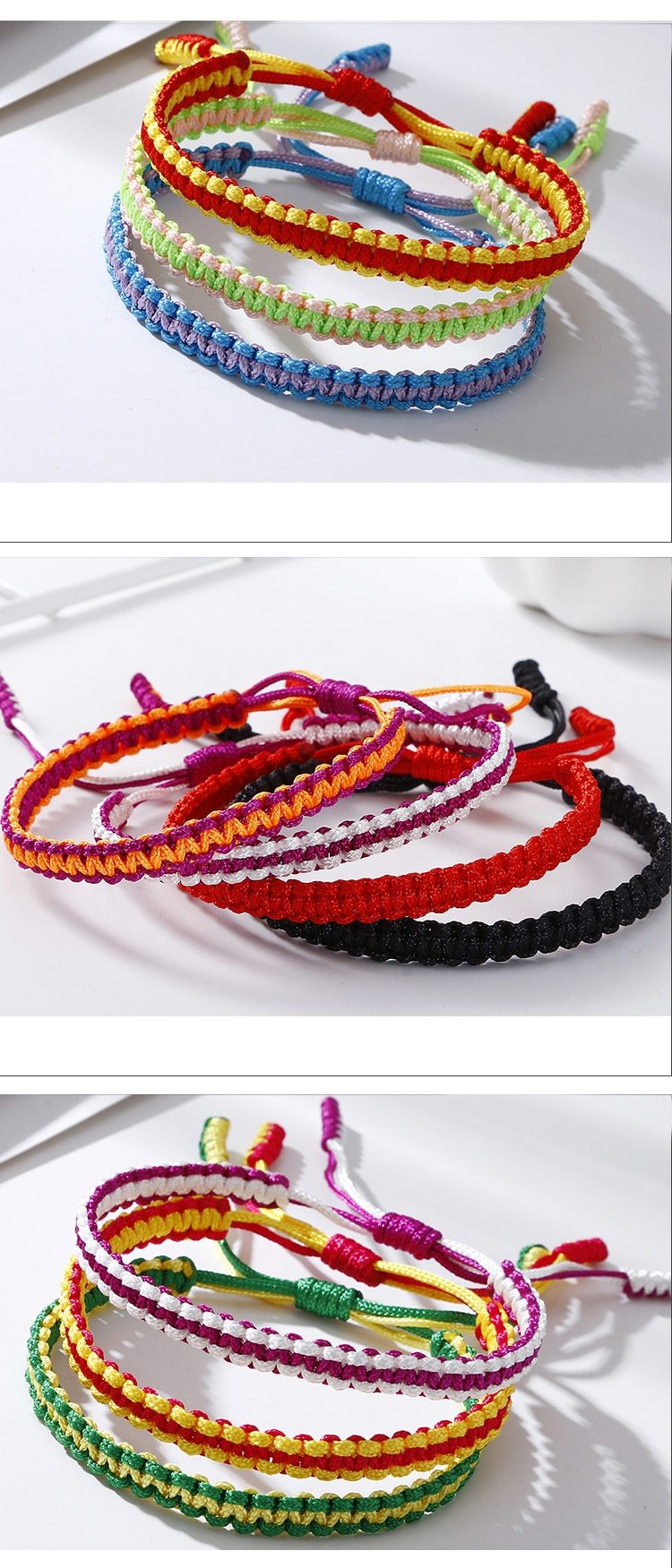 Tibetan Braided Lucky Knot Rope Bracelet