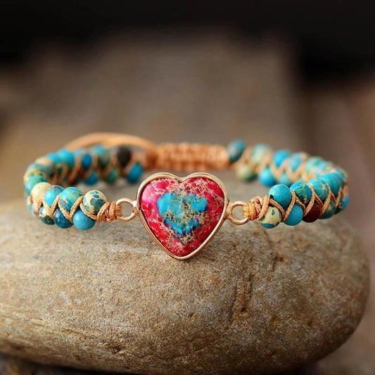 Heart Turquoise Wrap Bracelet