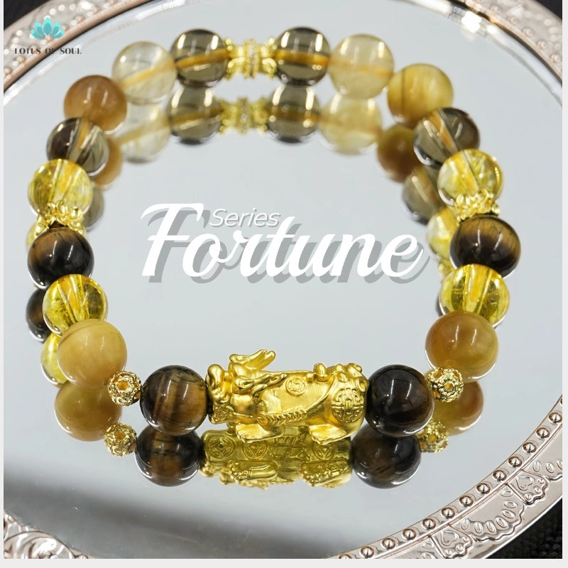Handmade Citrine Gold Plated PIXIU Bracelet-Attract wealth