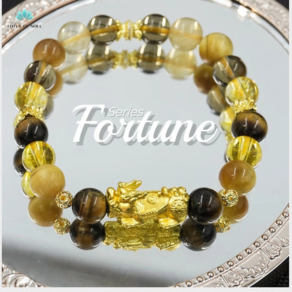 Handmade Citrine Gold Plated PIXIU Bracelet-Attract wealth