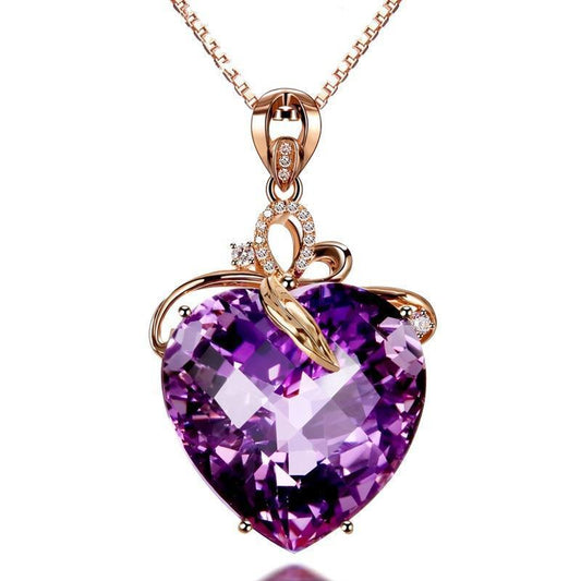 Elegant Amethyst Heart Necklace