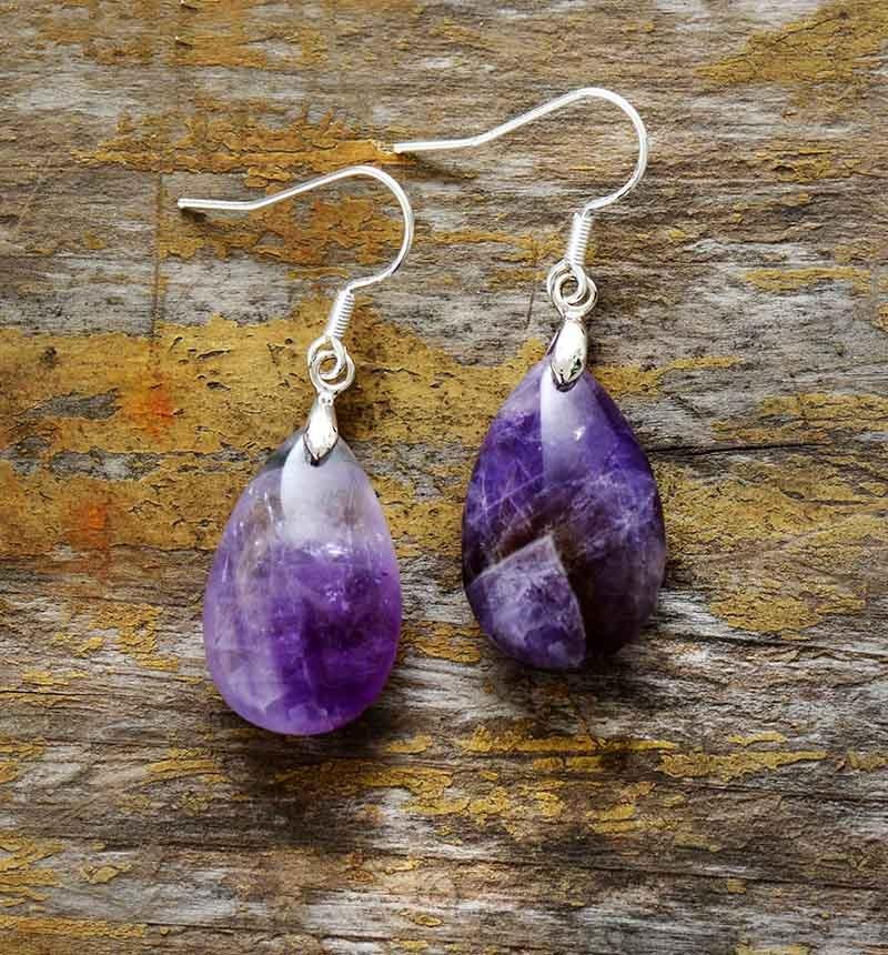 Wisdom Of Love Amethyst Teardrop Earrings