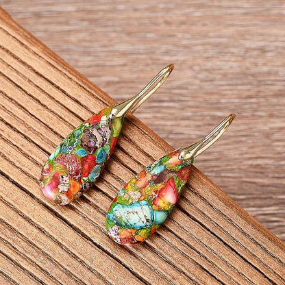 Friends Are Angels Jasper Teardrop Earrings