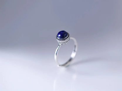 925 Sterling Silver Lapis Lazuli Stone Ring