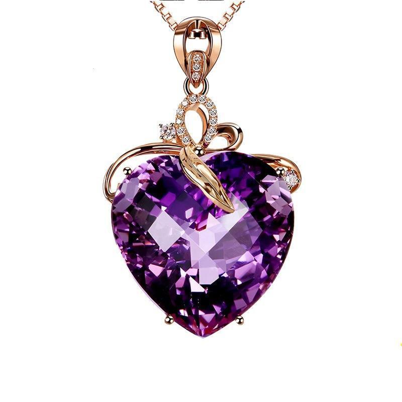 Elegant Amethyst Heart Necklace