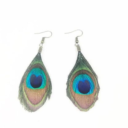 Empress Peacock Feather Earrings