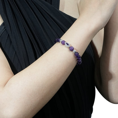 Handmade Amethyst Evil Eye Bracelet-Balanced Energy