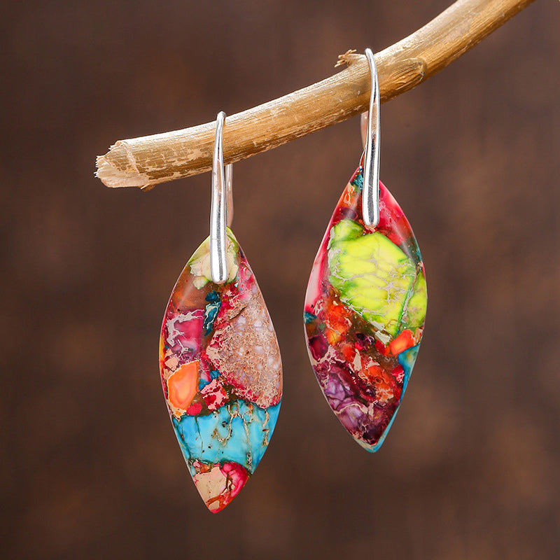 Friends Are Angels Jasper Teardrop Earrings