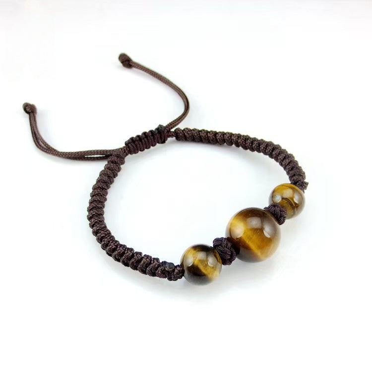 Handmade Lucky Knots Tiger's Eye Gem Bracelet