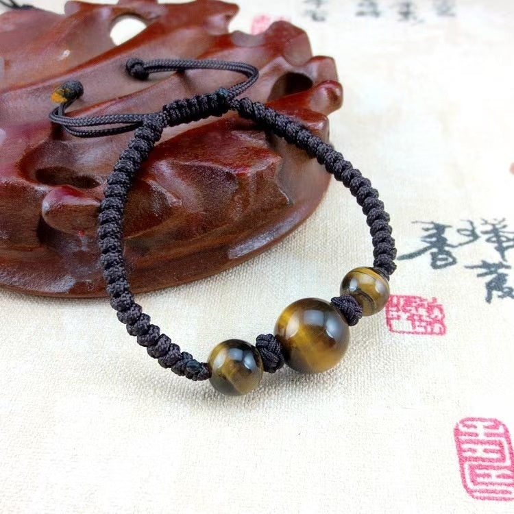 Handmade Lucky Knots Tiger's Eye Gem Bracelet