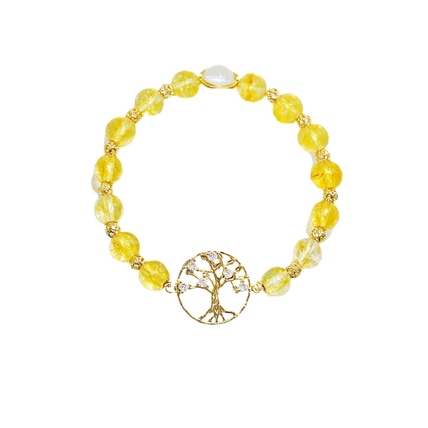 Handmade Gold Crystal Tree of Life Bracelet
