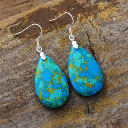 Vast of Ocean Turquoise Teardrop Earrings