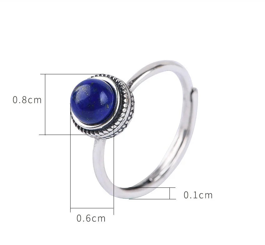 925 Sterling Silver Lapis Lazuli Stone Ring