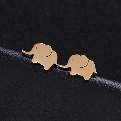 Dainty Elephant Stud Earrings