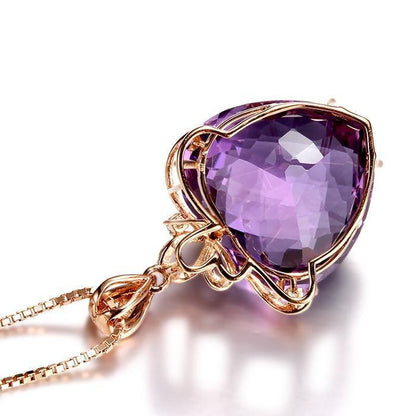 Elegant Amethyst Heart Necklace