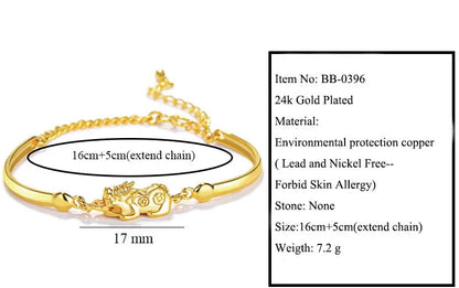 Gold Pixiu Wealth Bracelet