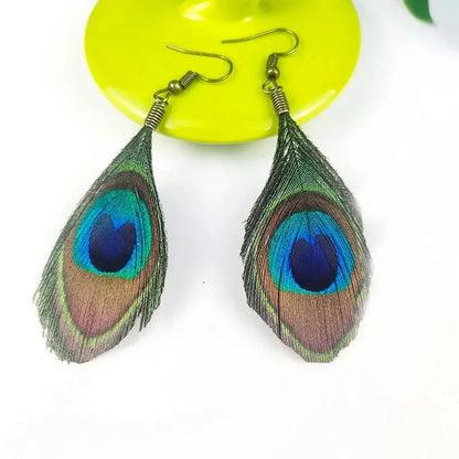 Empress Peacock Feather Earrings