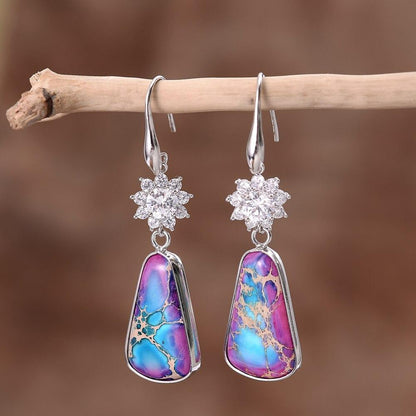 Shine Brightest Purple Jasper Drop Earrings