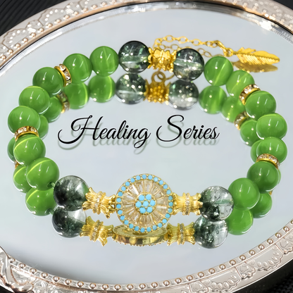 Handmade Green Cat's Eye Bracelet - Attract Opportunities