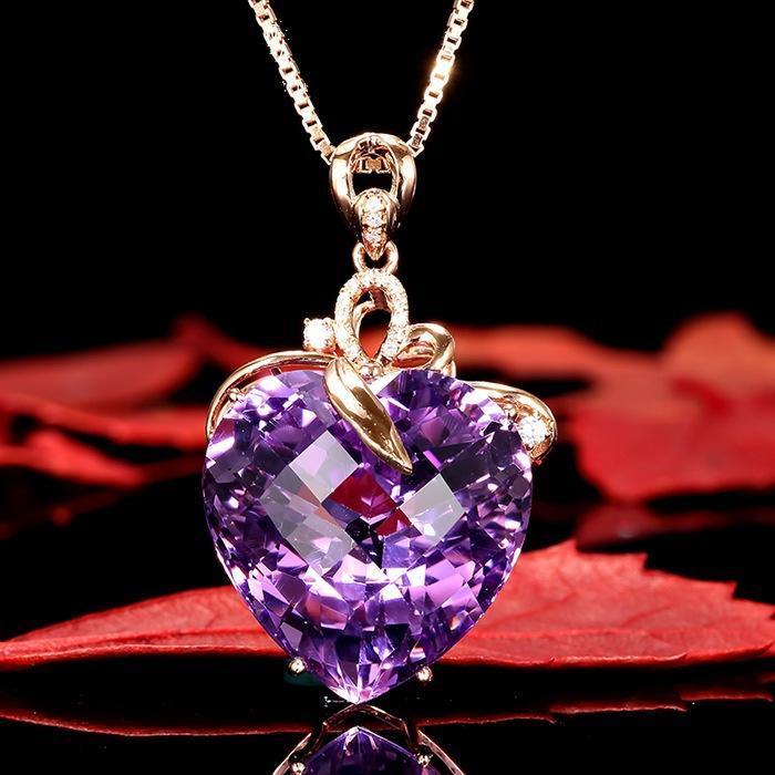 Elegant Amethyst Heart Necklace