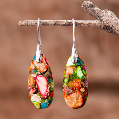 Sunlit Paintings Jasper Teardrop Earrings