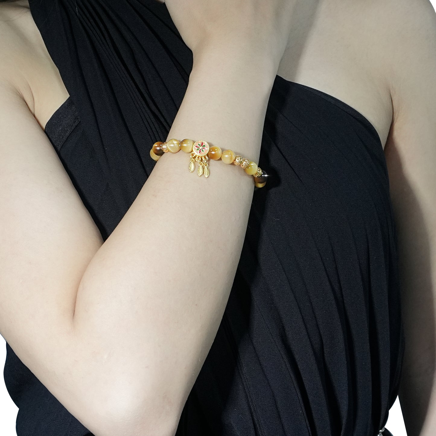 Handmade Gold Tiger Eye Stone Bracelet - Capture Dreams