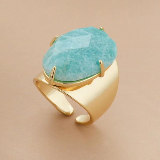 Amazonite Balance Labradorite Ring