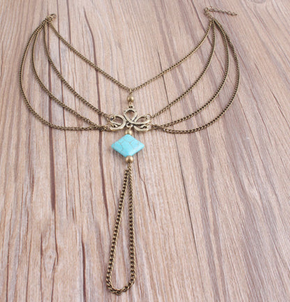 Hollow Turquoise Anklet