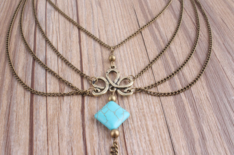 Hollow Turquoise Anklet