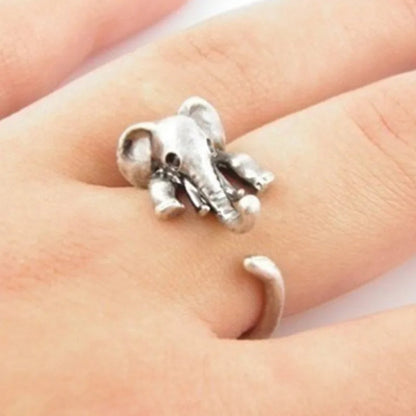 Dead Cute Adjustable Elephant Wrap Ring