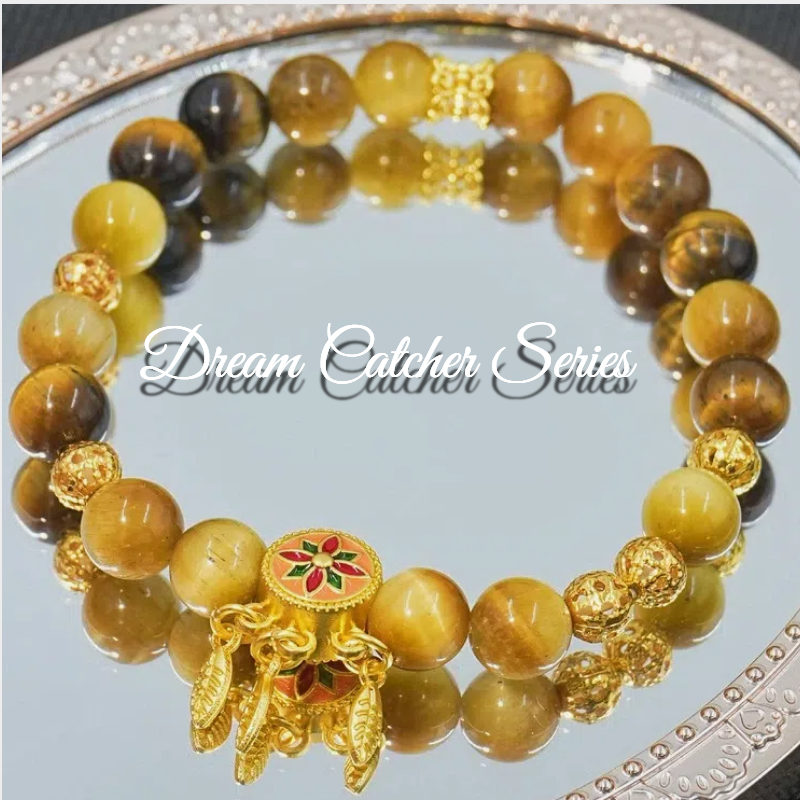 Handmade Gold Tiger Eye Stone Bracelet - Capture Dreams