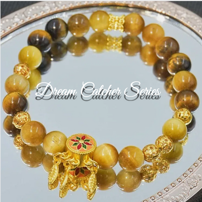 Handmade Gold Tiger Eye Stone Bracelet - Capture Dreams