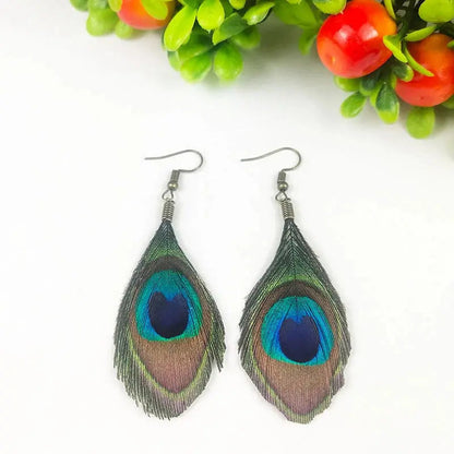 Empress Peacock Feather Earrings