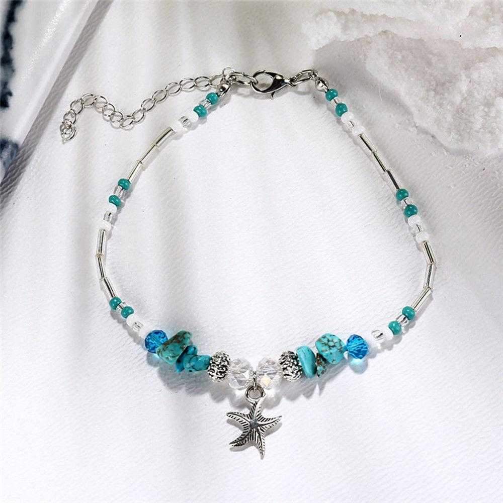 Boho Turquiose Starfish Anklet