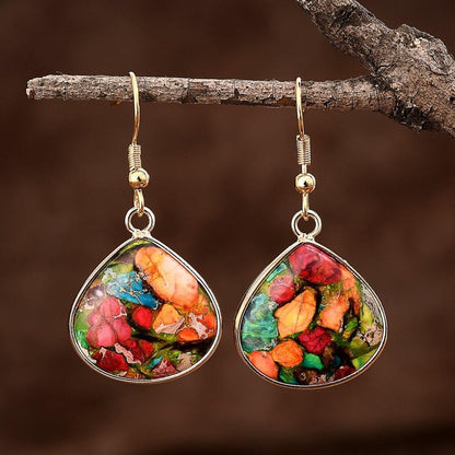 Sunlit Shores Jasper Teardrop Earrings