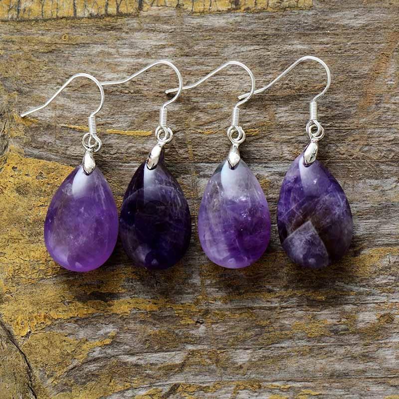 Wisdom Of Love Amethyst Teardrop Earrings