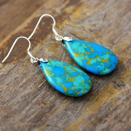 Vast of Ocean Turquoise Teardrop Earrings