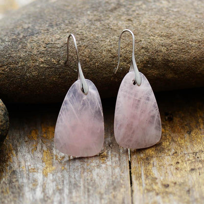 Sunrise Rose Quartz Drop Earrings