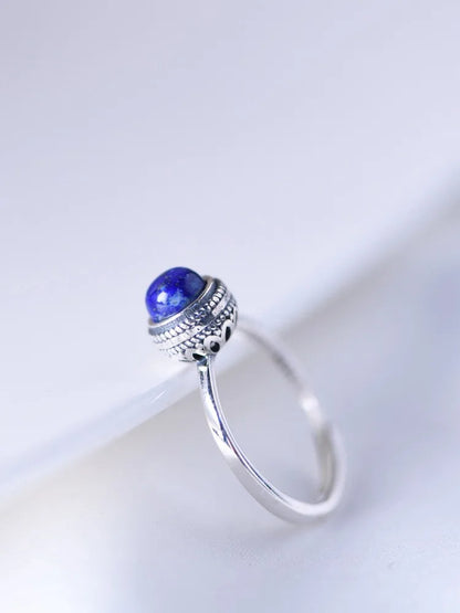 925 Sterling Silver Lapis Lazuli Stone Ring