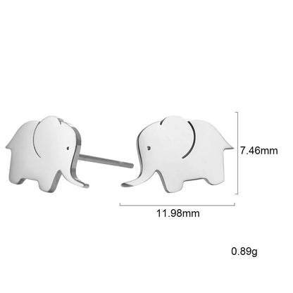 Dainty Elephant Stud Earrings