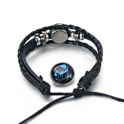 Zodiac Constellations Astrology Spirit Braided Leather Bracelet