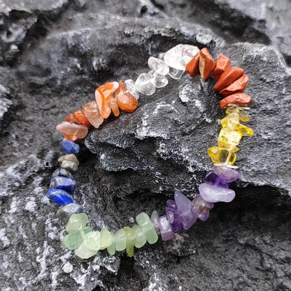 7 Chakra Raw Crystal Bracelet