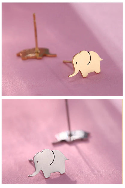 Dainty Elephant Stud Earrings