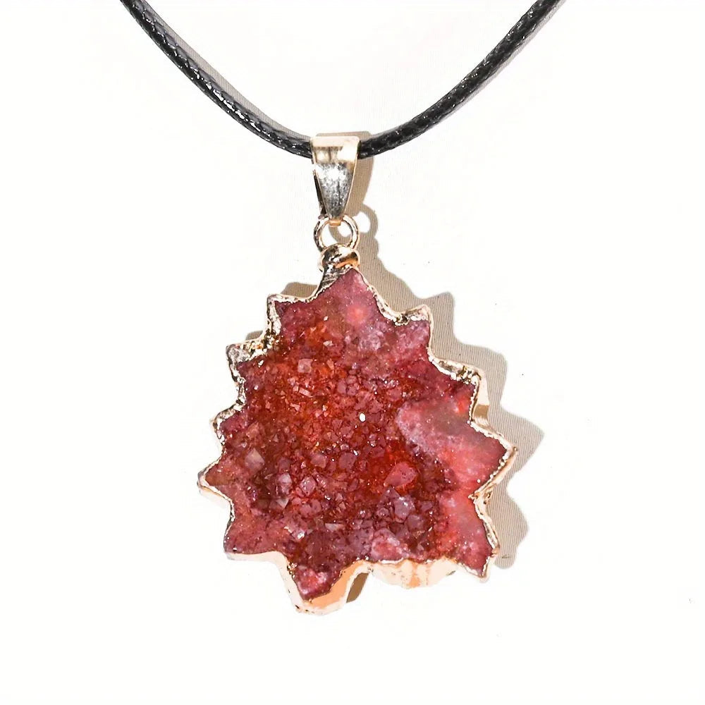 Natural Geode Stone Pendant Necklace