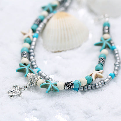 Conch Star Turtle Anklet