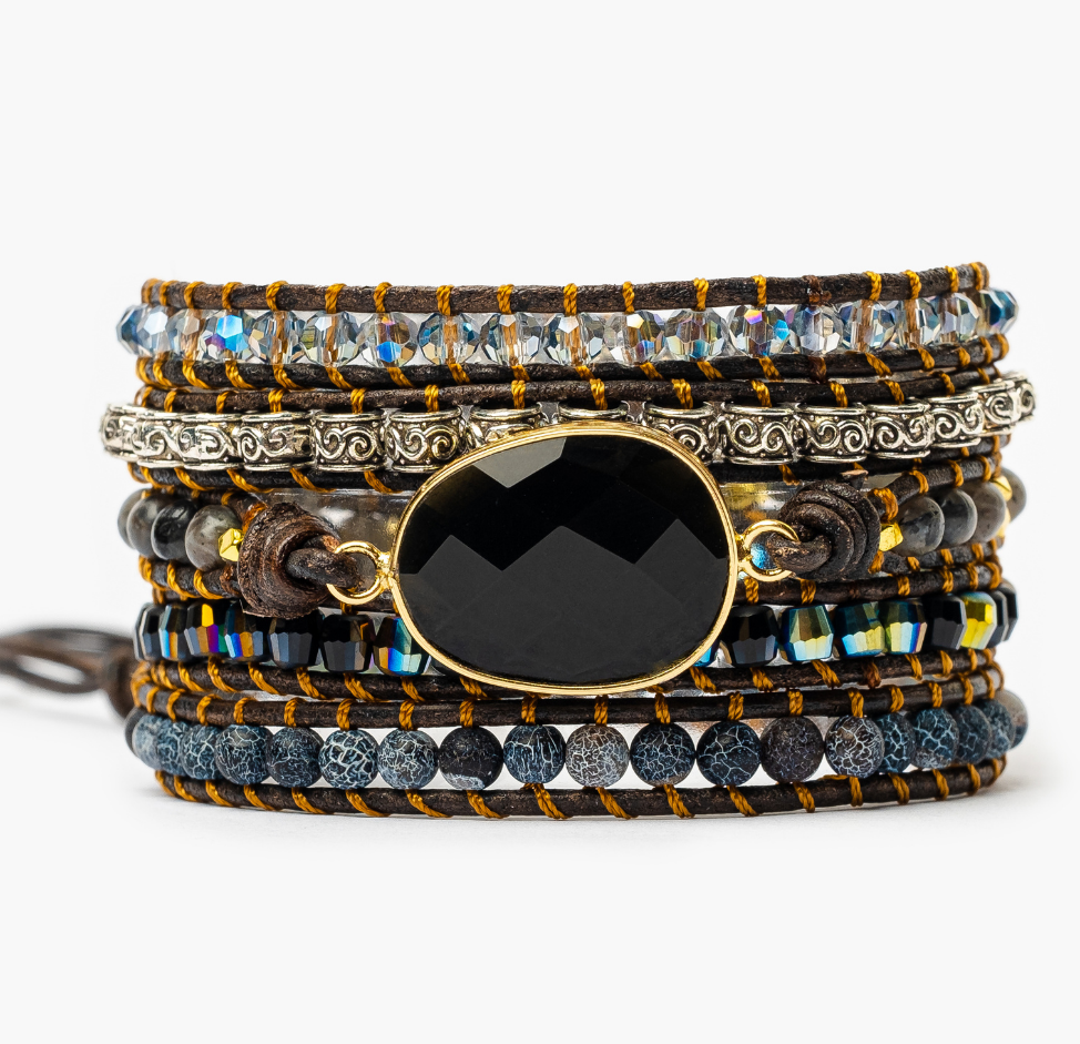 Onyx Moonlight Protection Wrap Bracelet