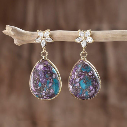 Purple Floral Jasper Earrings